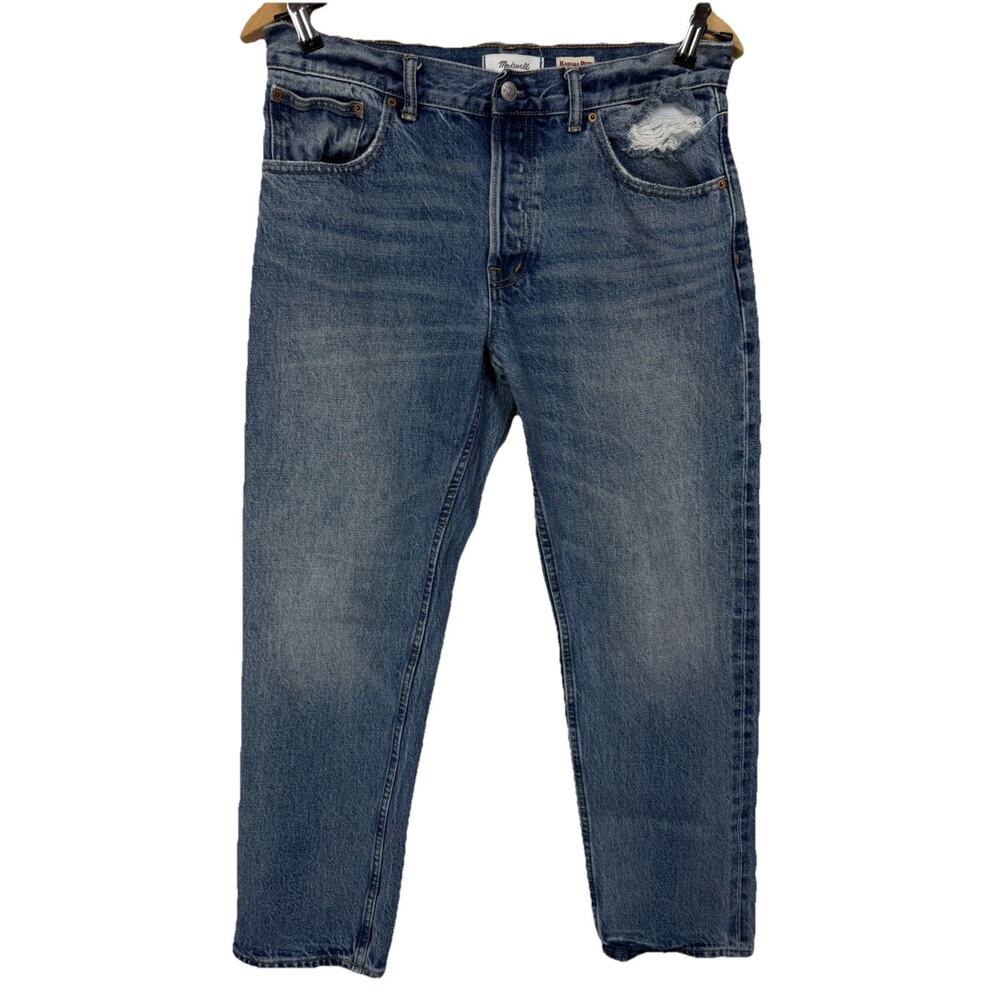 Madewell x Kaihara Selvedge Denim Straight Jeans Women's 29 Distressed Buttonfly